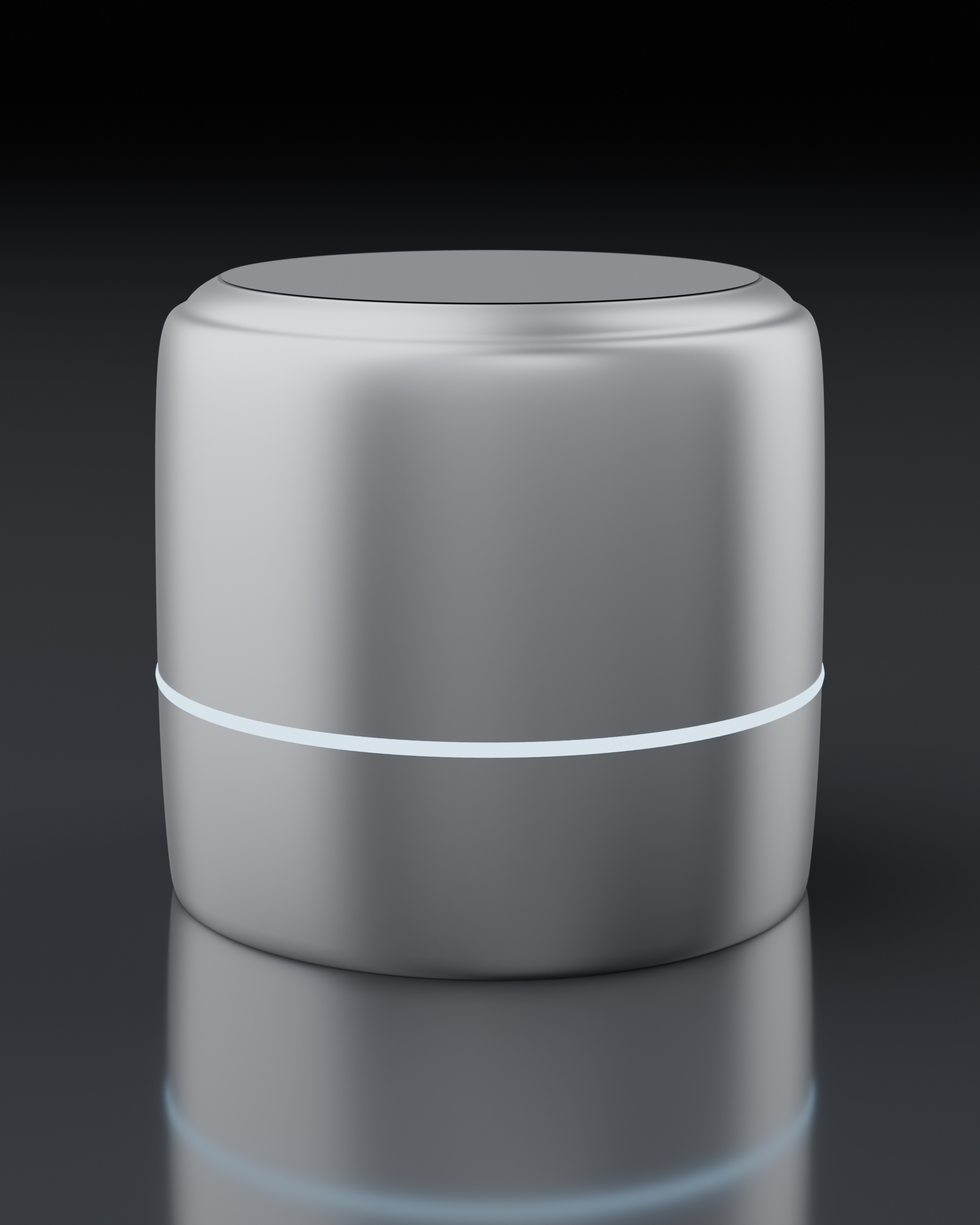 QUIETE: an anodised aluminium speaker with a lit status ring