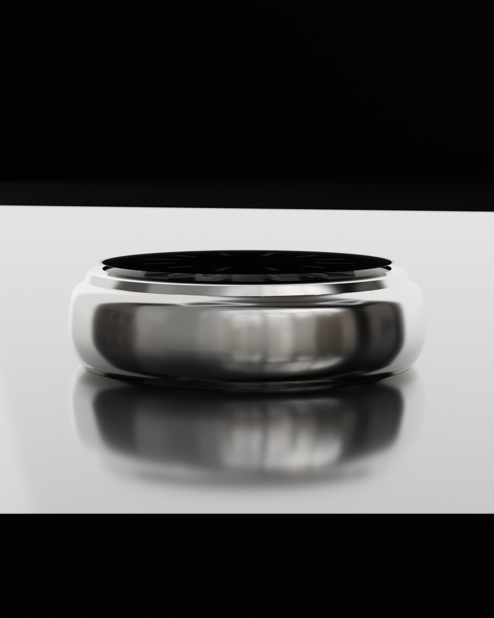 Backlit: the ceramic edge catches the light